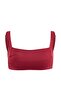 Burgundy Gathered Detailed Bralette Covered Bikini Top Tbess25Bu00035 - 4