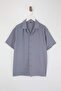 Açık Mavi Oversize Fit Yazlık Kısa Kollu Keten Görünümlü Gömlek TMNSS24GO00019 - 4