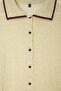 Yellow Polo Collar See-Through Thin Summer Knitwear Blouse-Looking Thin Cardigan Tbbss26Av00002 - 5