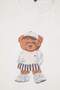 Ecru Regular Cut Top Teddy Bear Printed Bottom Striped Cotton Pajama Set Tmnss26Pt00028 - 5