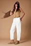 Beyaz Yüksek Bel Barrel %100 Pamuk Non-Stretch Jeans TWOSS23JE00295