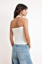 Ecru Fitted/Body-Fitting Halter Neck Sleeveless Ribbed Stretchy Knitted Tank Top Twoss26Al00046 - 4