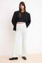 Beyaz Flare İspanyol Paça Bootcut Dokuma Pantolon TOFAW19BB0581 - 3