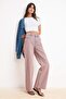 Pembe Yüksek Bel Wide Leg Geniş Paça %100 Pamuklu Jeans TWOSS26JE00175 - 2