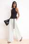 Black Fitted/Bodycon Halter Neck Sleeveless Interlock Knitted Blouse Twoss26Bz00665 - 2