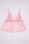 Pembe Puantiyeli Tül Detaylı Saten Dokuma Pijama Takımı THMSS26PT00132 - 7
