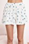 Beyaz %100 Pamuklu Çiçek Desenli Baby Overloklu Hırkalı Örme Pijama Takımı THMSS26PT00014 - 5