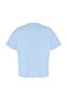 Mavi Geniş Kalıp Bisiklet Yaka Baskılı %100 Pamuk Örme T-shirt TBBSS23AH00131 - 2