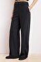 Siyah Kalın Tuşeli Wide Leg/Geniş Paça Yüksek Bel Pantolon TWOSS26PL00136 - 3