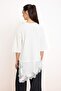 White Regular Single Jersey Plain Knit Skirt Hem Lace Detail TCTSS26RT00005 - 4