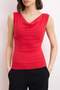 Red Fitted/Degaje Collar Sleeveless Soft Knitted Blouse Twoss26Bz00464 - 3