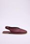Bordo Hakiki Deri Arkası Açık Kare Burun Kadın Babet TAKSS25BE00018 - 3
