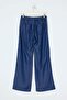 Koyu Mavi Orta Bel More Sustainable %100 Tencel Wide Leg Jeans TWOSS26JE00234 - 6