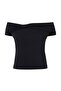 Black Carmen Collar Bodycon Stretchy Crop Knitted Madonna Collar Blouse Tbbss26Af00084 - 4