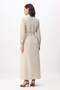Beige Pocket Detailed Linen Blend Unlined Woven Belted Hijab Dress Tctss26Eb00117 - 4