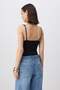 Siyah Dantel Detaylı Sırt Dekolteli Örme Sandy Body TPRSS26BD00015 - 4