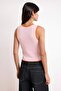 Pembe Fitted Bisiklet Yaka Renk Bloklu Triko Yelek TWOSS26YE00024 - 4