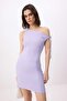 Lilac Asymmetric Collar Bodycon Short / Mini Woven Dress Twoss26El00334 - 5