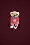 Unisex Claret Red Regular Fit Teddy Bear Printed Knitted Shorts Pajama Set Tmnss24Pt00034 - 6