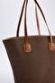 Brown Straw Handle Women's Maxi Shoulder Bag Takss25Oc00051 - 4