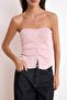 Pembe İnci İşlemeli Straplez Vücudu Saran/Fitted Triko Bluz TWOSS25BZ00596 - 4