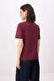 Bordo Slogan Regular/Normal Kalıp Kısa Kollu %100 Pamuk Örme T-Shirt TWOSS26TS00161 - 4