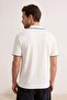 Ekru Regular Jakarlı Kumaş Triko Bant Polo Yaka T-shirt TMNSS26PO00020 - 3