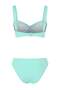 Turquoise Bralette Covered Textured Normal Waist Regular Bikini Set Tbess26Bt00058 - 5