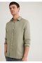 Green Linen Shirt Slim Fit / Slim Fit 0211466 -71481 - 3
