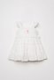 Baby Girl Crew Neck Embroidered Summer Regular Fit White Dress Usb3033-C-V1