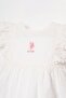 Baby Girl Crew Neck Embroidered Summer Regular Fit White Dress Usb3034-C-V1 - 5