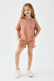 Girl's Summer Regular Fit Burgundy Shorts Set Us1443-C-V3 - 2
