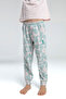 Girl's Crew Neck Pigment Printed Summer Regular Fit Pink Pajama Set Us2077-C-V2 - 2