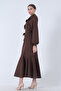 Crew Neck Waist Belted Dress Brown4593266 - 5