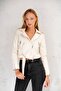 Ecru Slim Fit Women's Jacket with Sleeve Zipper Detail - 2