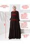 Hijab Dress Ferace Bitter Brown Sevde Balloon Sleeve Elastic Cuffs Ruffled Skirt Crepe - 2