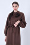 Crew Neck Waist Belted Dress Brown4593266 - 8