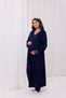 Navy Blue Lace Detailed Design Full Length Maternity Maternity Pajamas Set of 3 - 5