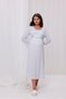 Blue Plaid Long Sleeve Cotton Full Length Maternity Nightgown-Pajamas Set of 2 - 4
