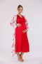 Cherry Patterned Long Sleeve Cotton Maternity Pajama Set and Nightgown 4-Piece Set - 2