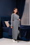 Smoked Double-Breasted Cotton Maternity Pajama Set with Nursing Feature, 3-Piece Pajama Set - 6