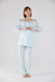Water Green Special Lace Design Cotton Maternity Pajama Set - 3