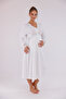 Ecru Lace Detailed Cotton Maternity Nightgown with Nursing Feature - 3