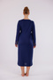 Navy Blue Lace Detailed Cotton Maternity Nightgown with Nursing Feature - 6