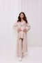 Beige Lace Detailed Design Full Length Maternity Maternity Pajamas Set of 3 - 7