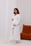 Ecru Lace Detailed Design Full Length Maternity Maternity Pajamas Set of 3 - 5