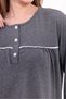Women's Smoked Trim Long Sleeve Cotton Plus Size (Oversized) Pajama Set - 7