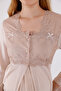 Beige Special Lace Long Sleeve Cotton Maternity Pajama Set - 5