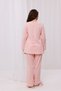Pink Melange Collar Lace Cotton Maternity Pajamas Set of 2 - 7