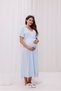 Blue Lace Detailed Long Dressing Gown Maternity Nightgown-Dressing Gown Set of 2 - 5